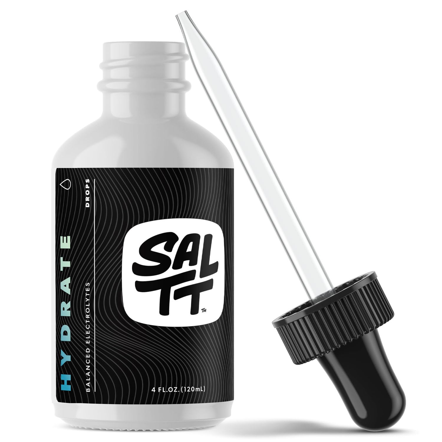 Keto Chow SALTT Hydrate drops bottle closeup for on-the-go hydration