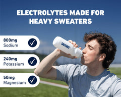 Saltivate electrolytes mango pineapple powder scoop showing convenient dosing for steady rehydration
