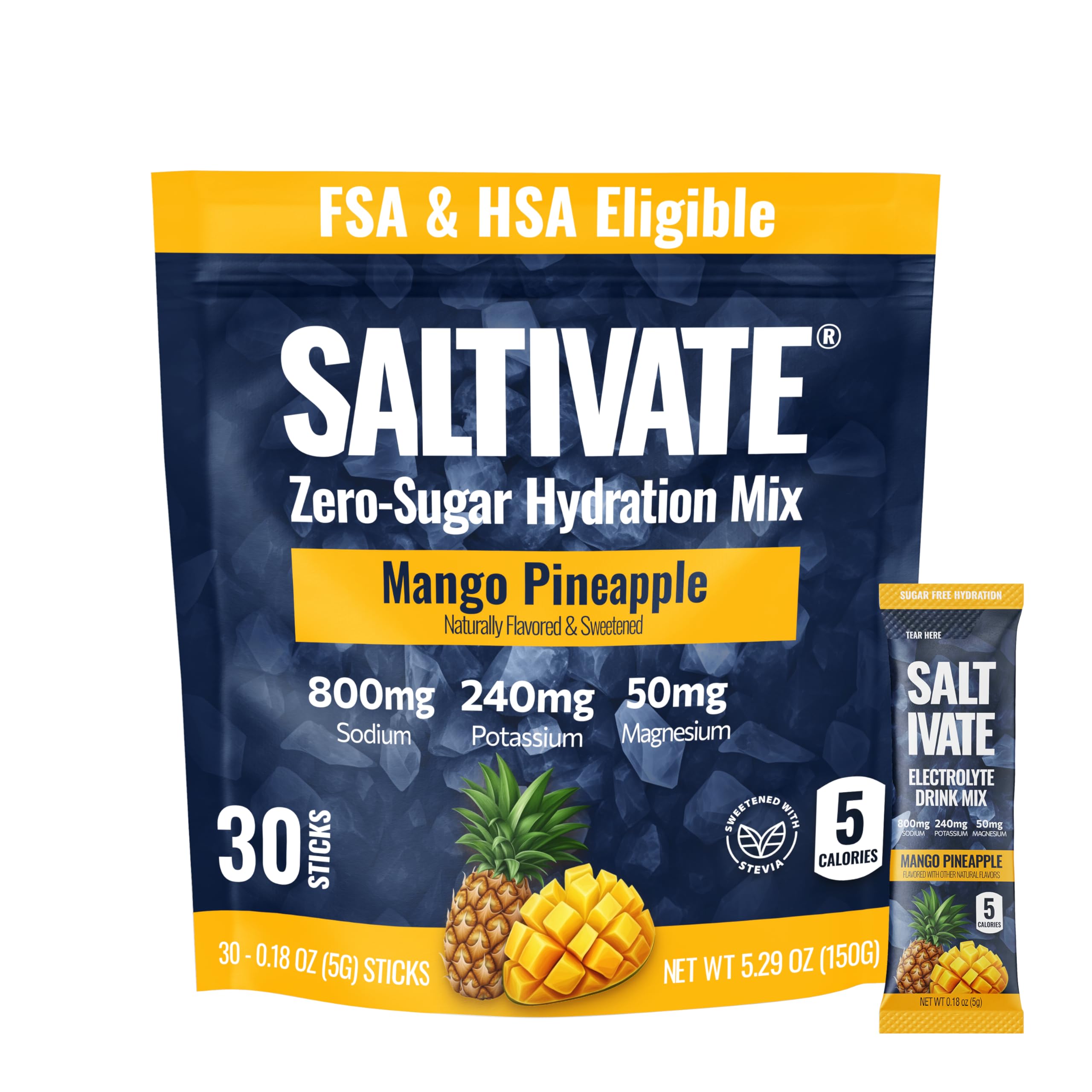 Saltivate Mango Pineapple electrolytes stick ready for on-the-go hydration