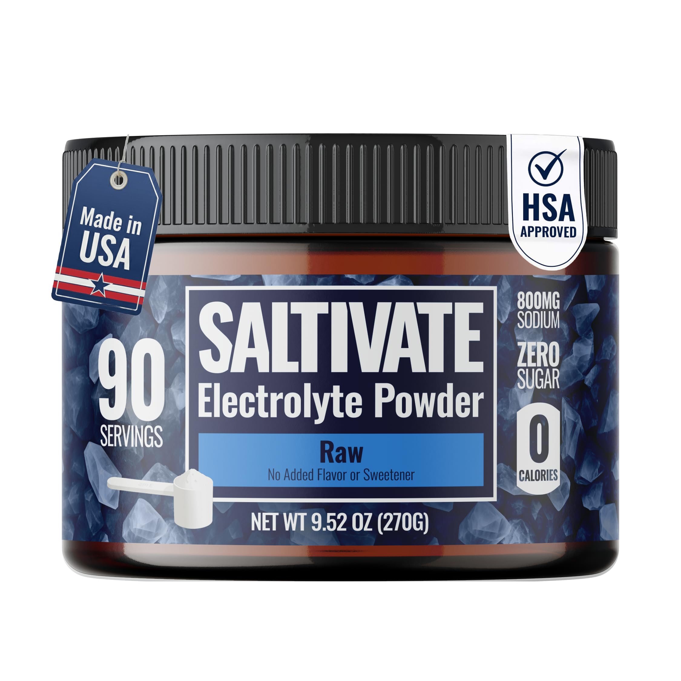 Saltivate Raw Electrolytes jar front view for clean hydration