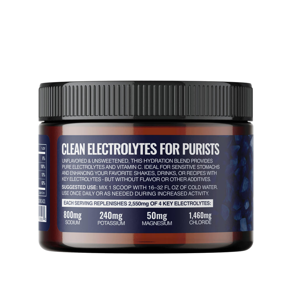 Saltivate Raw Electrolytes jar beside cup for daily hydration routine