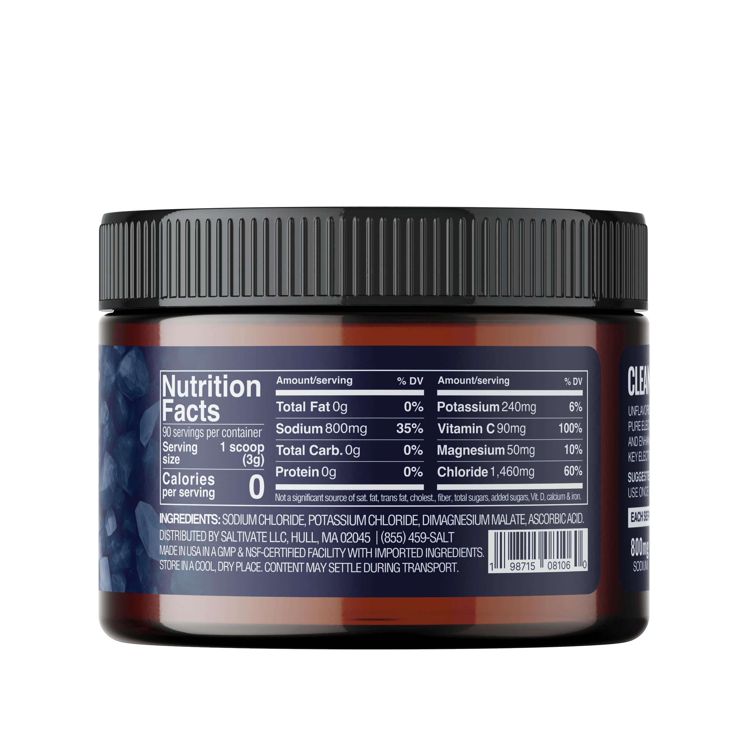 Saltivate Raw Electrolytes in clear water illustrating simple hydration option