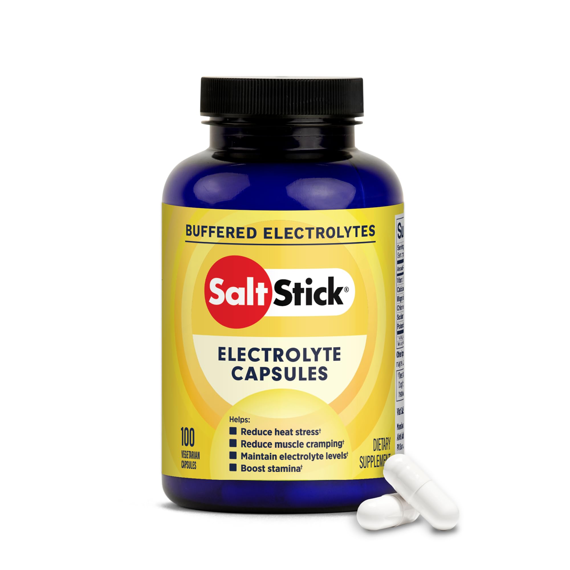 SaltStick electrolyte capsules bottle front for portable hydration support