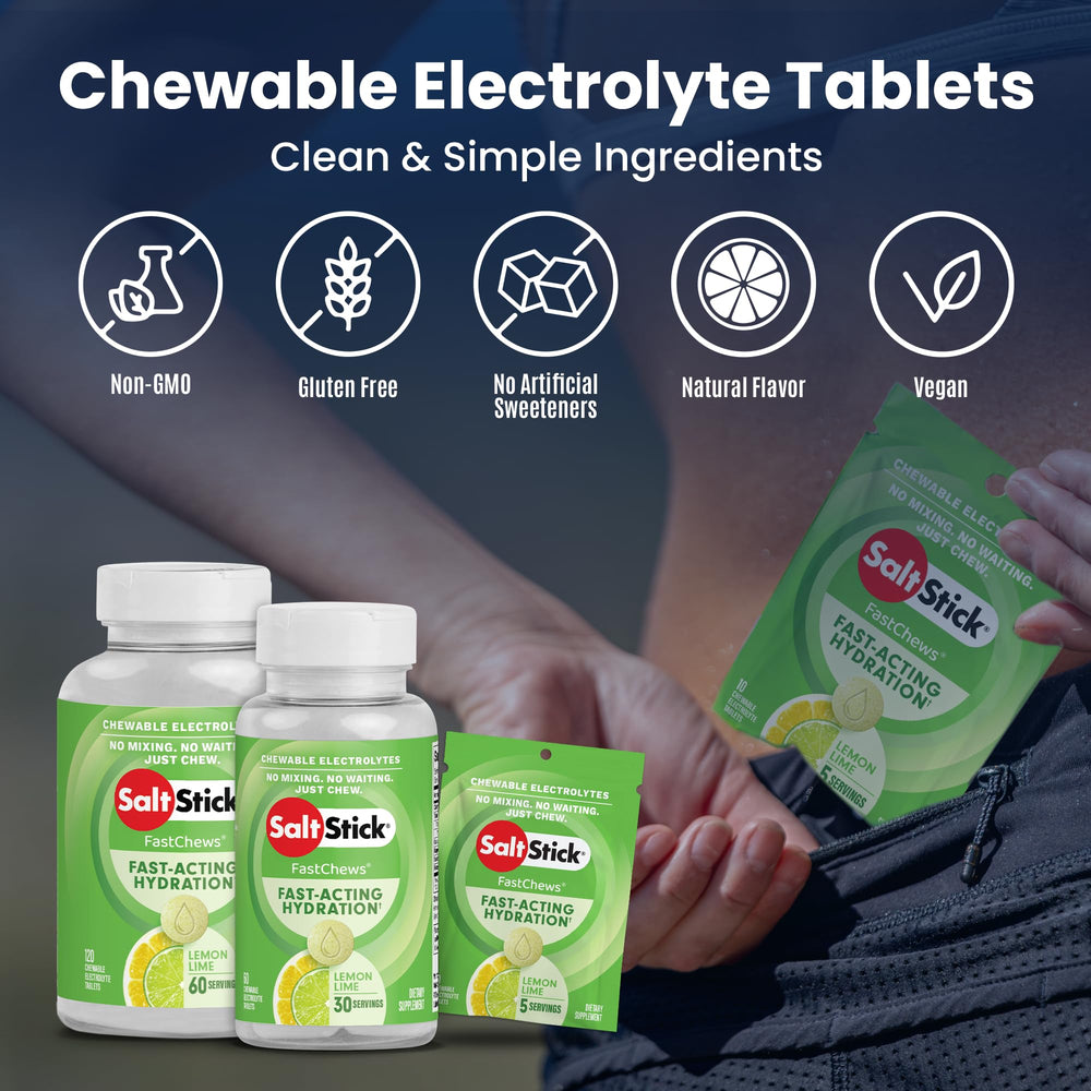 SaltStick Electrolyte FastChews used by an athlete during training.
