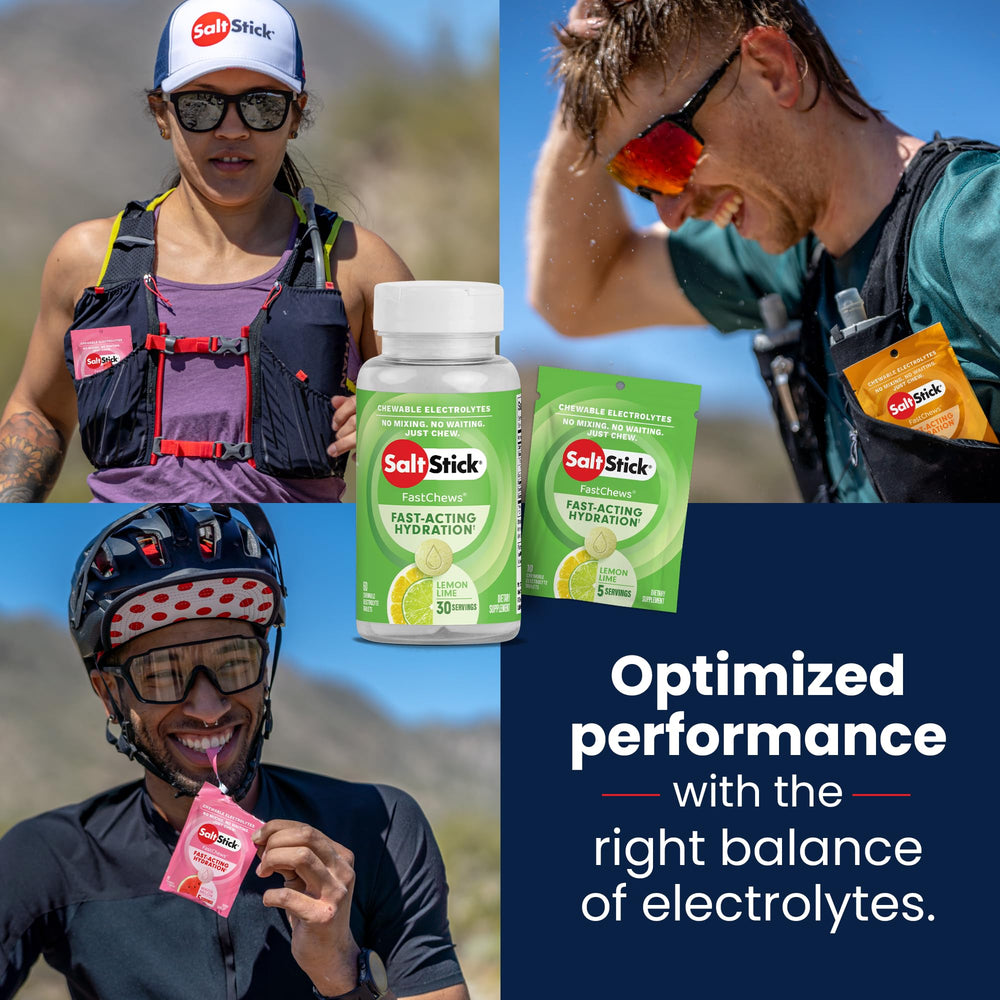 SaltStick Electrolyte FastChews during a workout for hydration support.