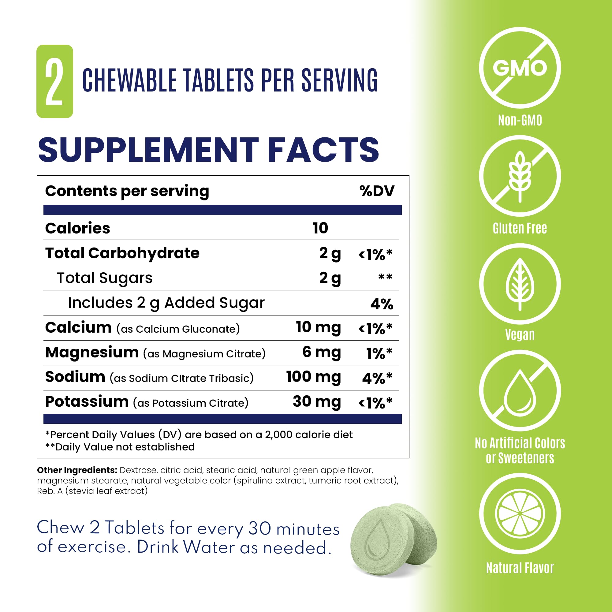 SaltStick green apple chews for daily training hydration and practice