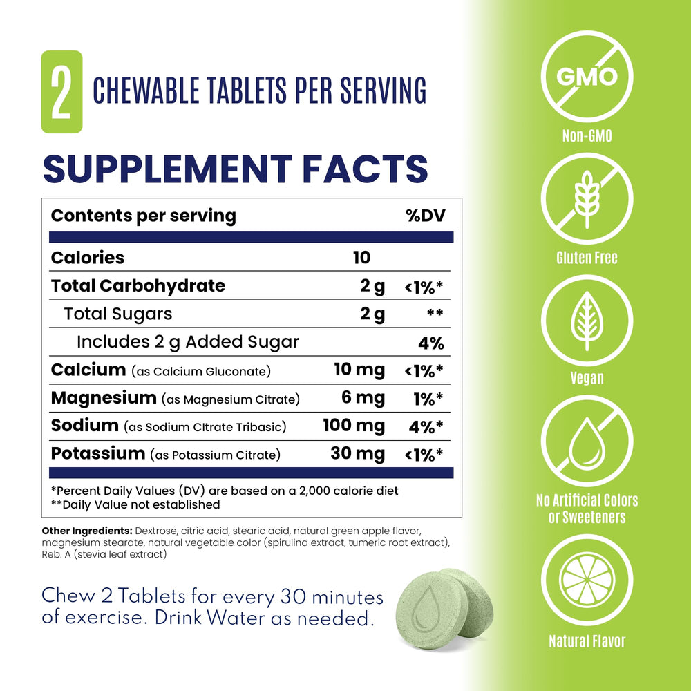 SaltStick green apple chews for daily training hydration and practice