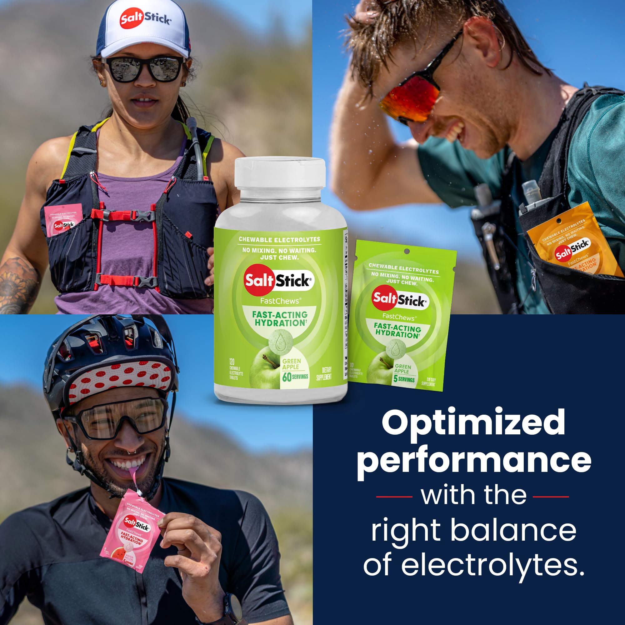 SaltStick FastChews easy-open cap for quick use during activity
