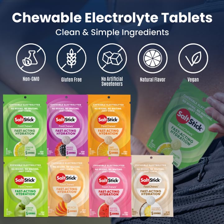 SaltStick FastChews packaging front highlighting clean ingredients