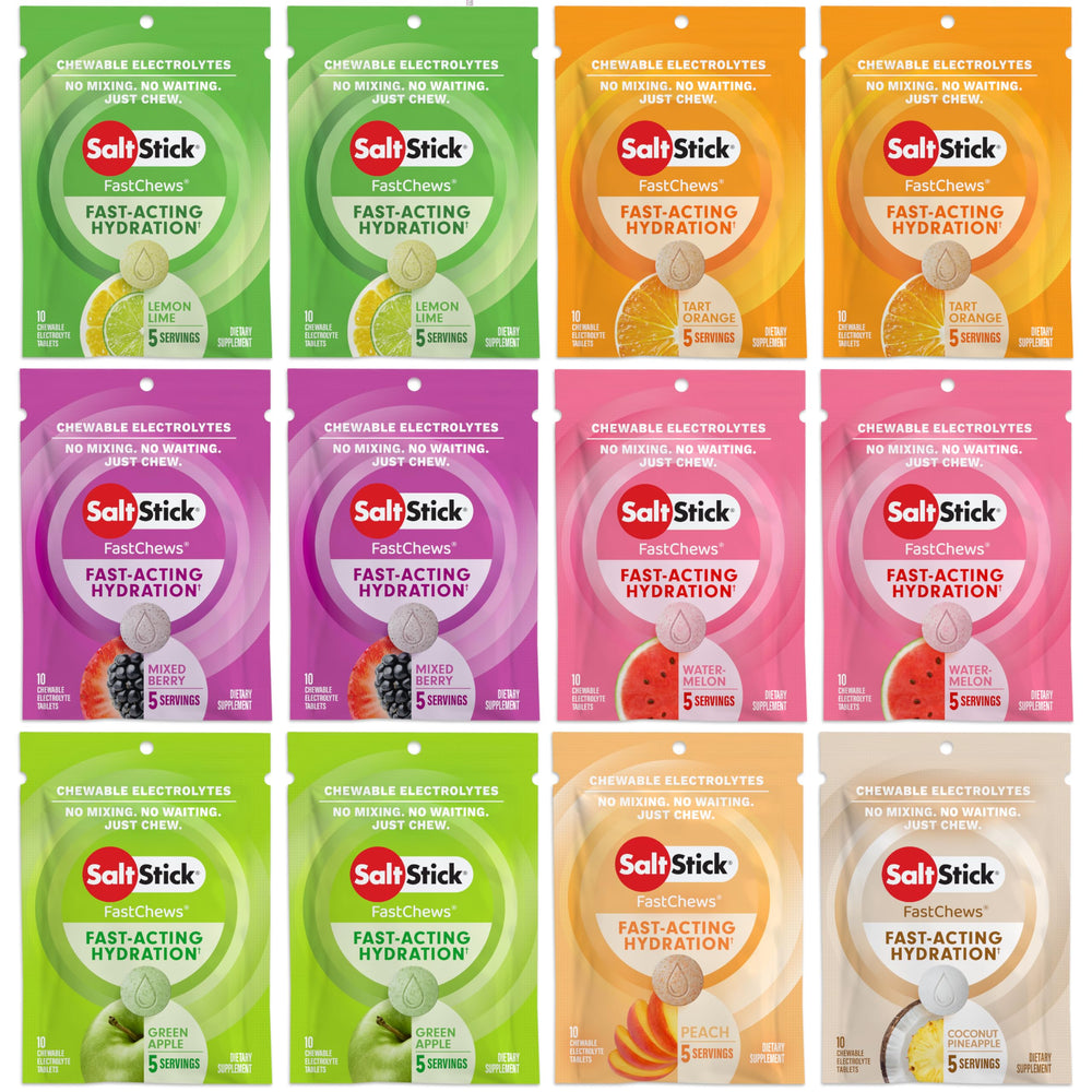 SaltStick FastChews variety pack 120-count for versatile hydration during workouts