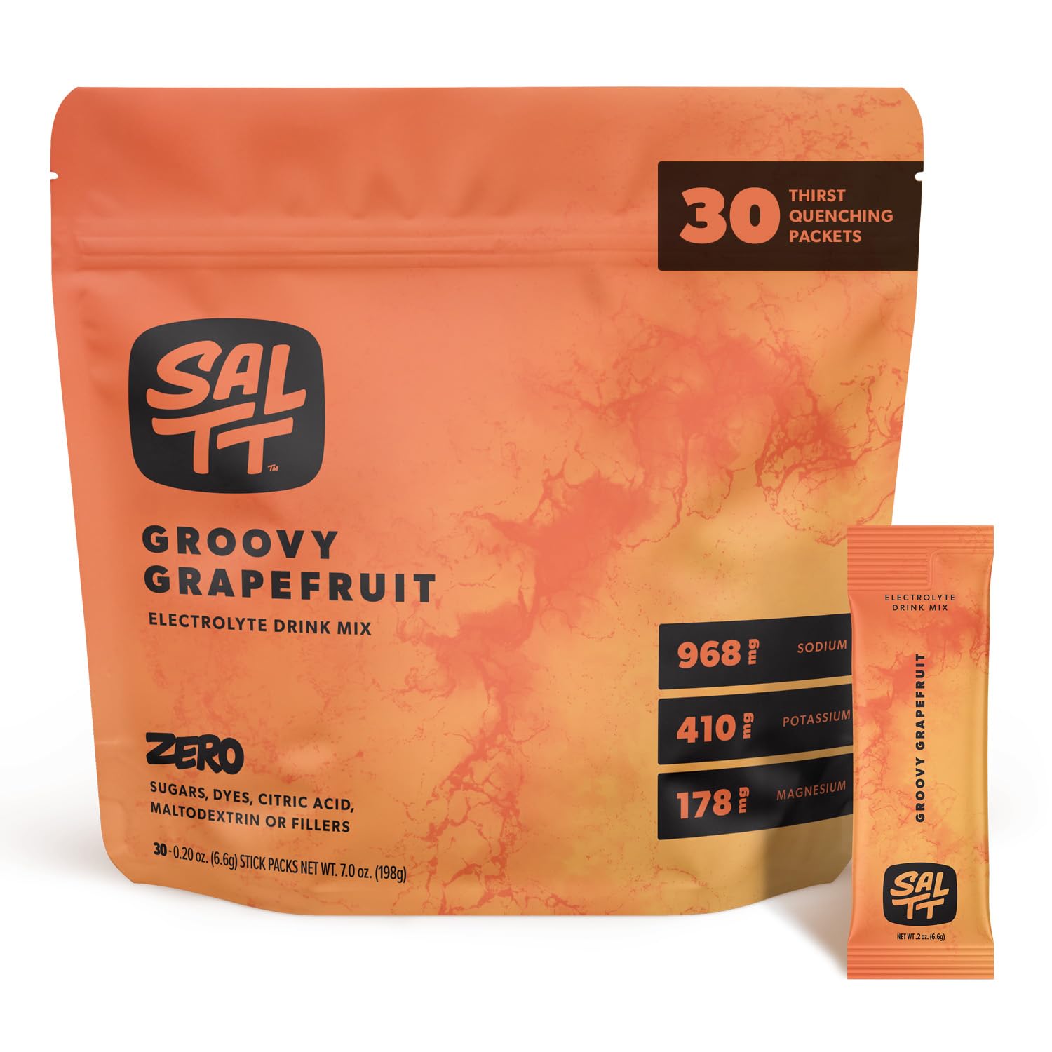 Keto Chow SALTT Groovy Grapefruit box for on-the-go hydration with balanced electrolytes.