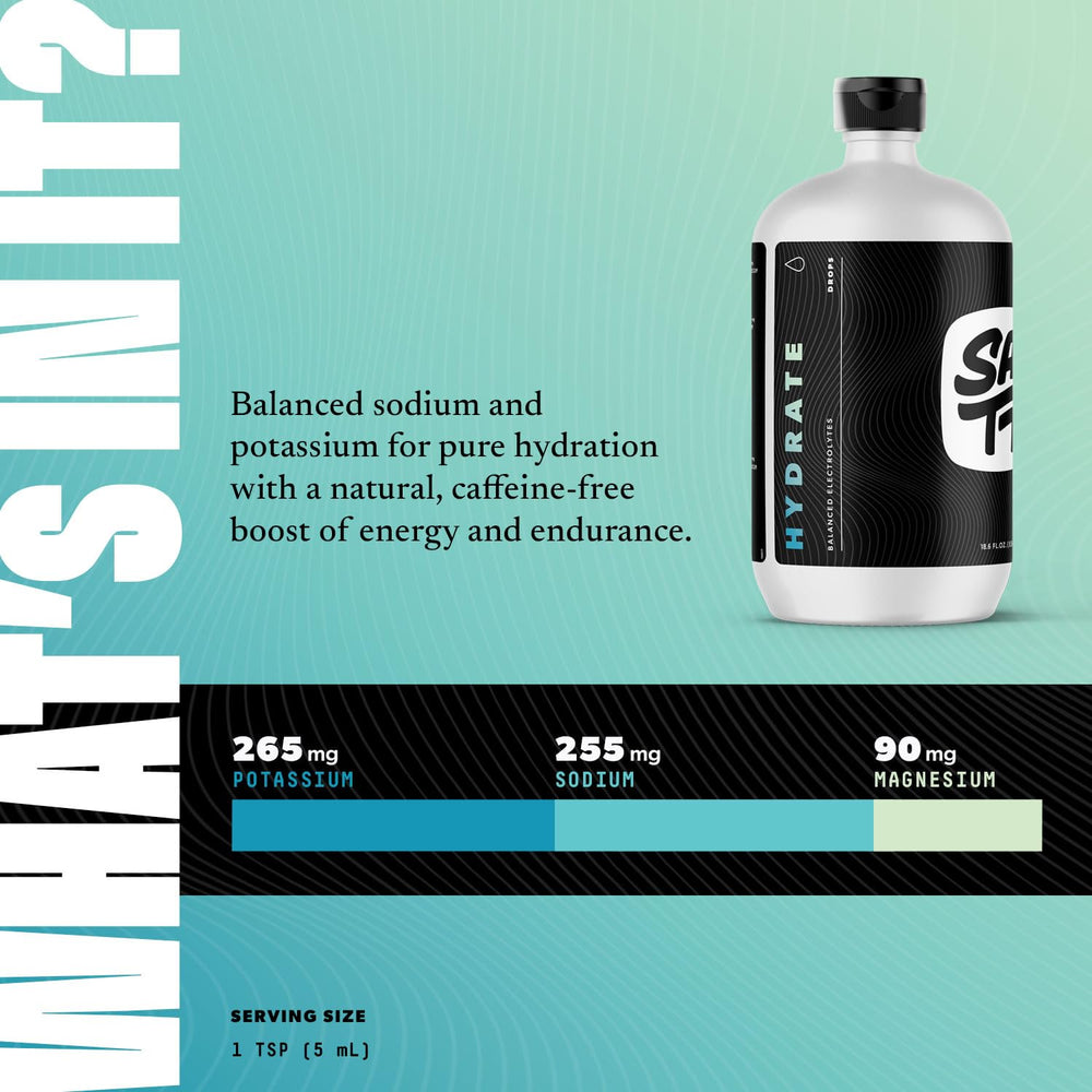 SALTT Hydrate bottle-dropper demonstrates precise dosing for convenient use.