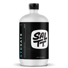 SALTT Hydrate bottle-pour image showing easy on-the-go hydration for keto and fasting.