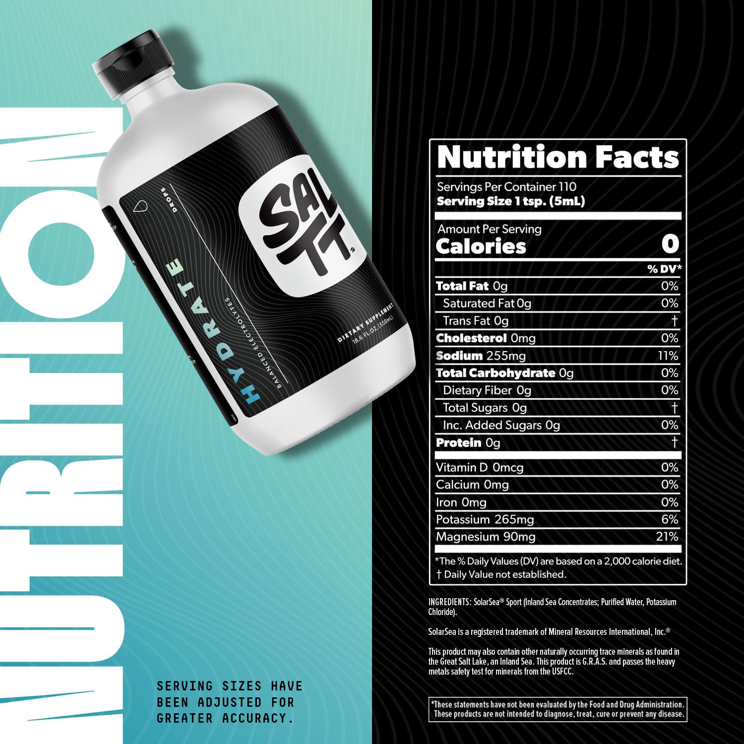 SALTT Hydrate refill-bottle-18-6oz ready for bulk hydration at home.