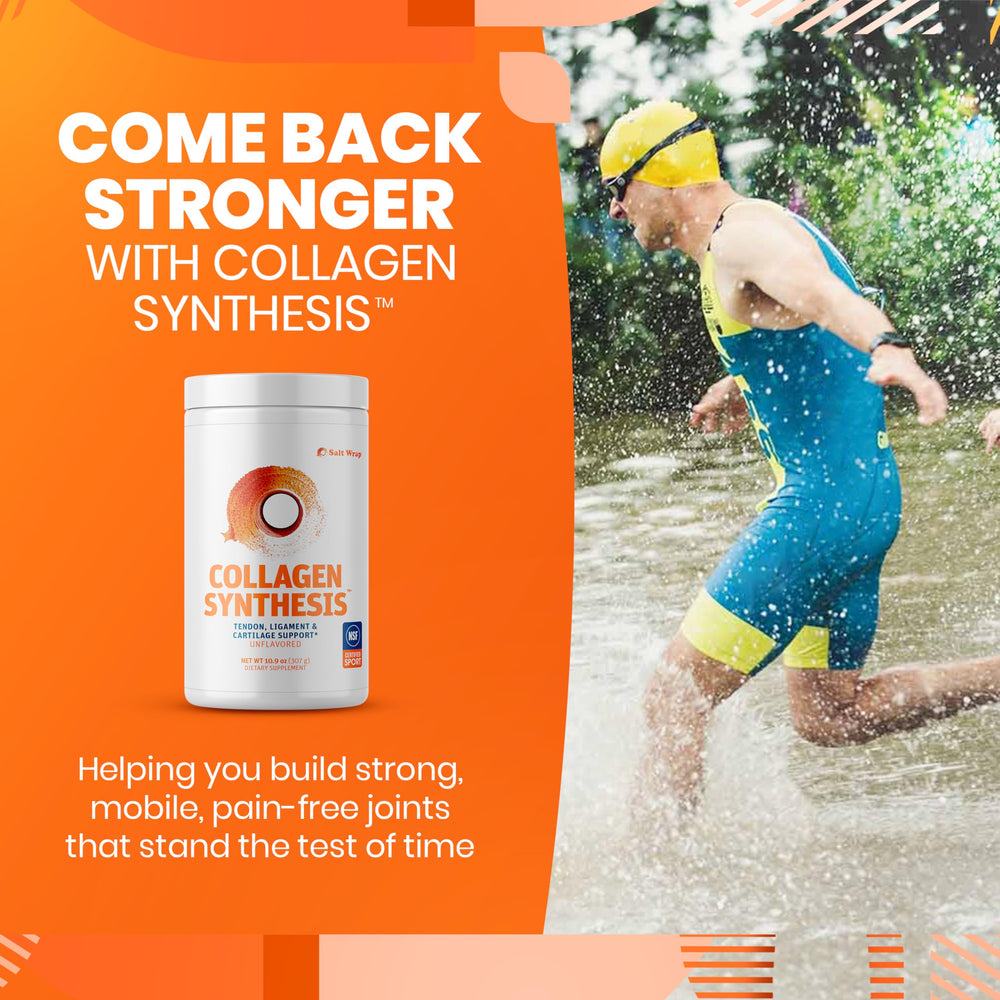 SaltWrap Collagen Synthesis NSF-certified badge signals sport-friendly quality.