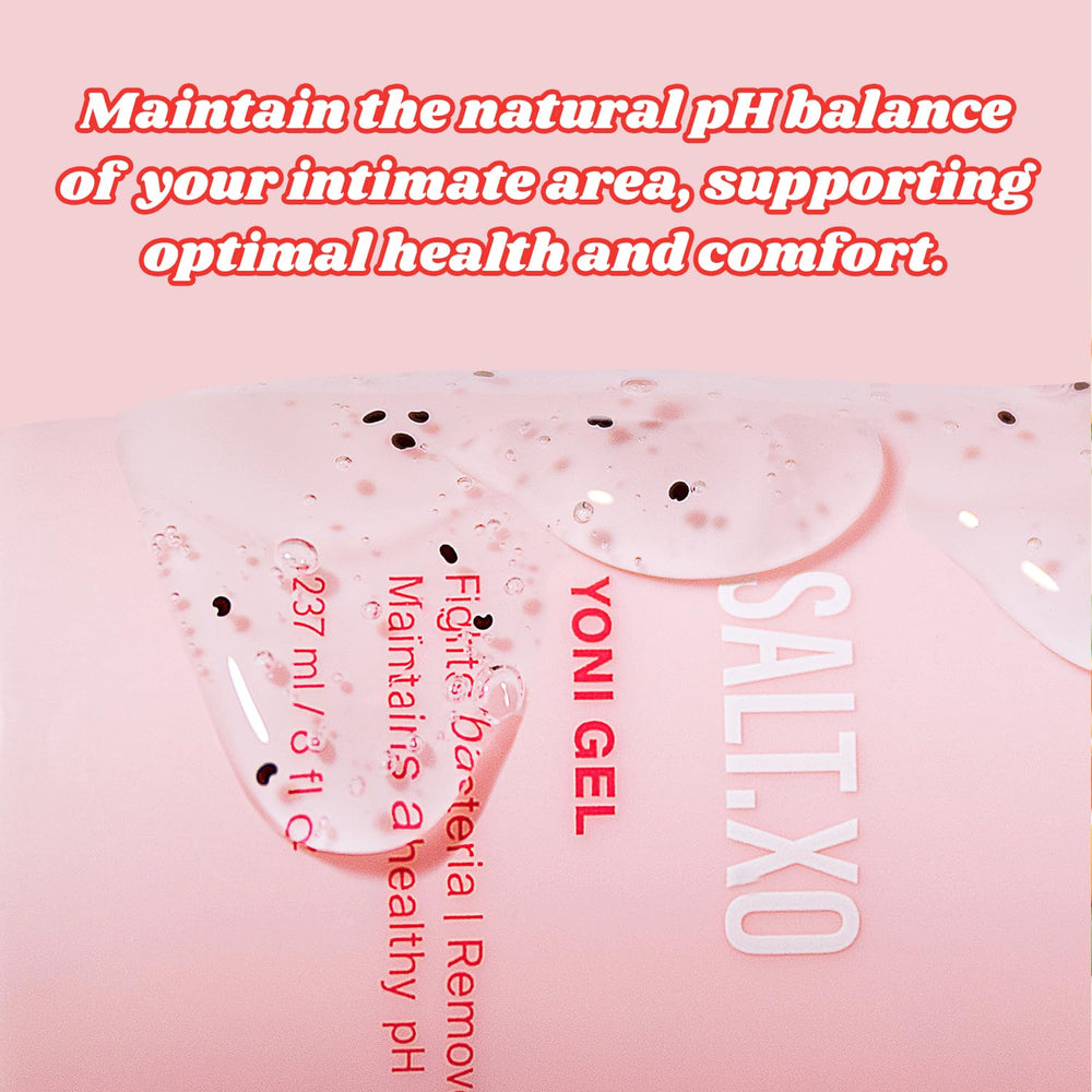 SALT.XO gel texture close-up shows moisturizing formula for soft skin