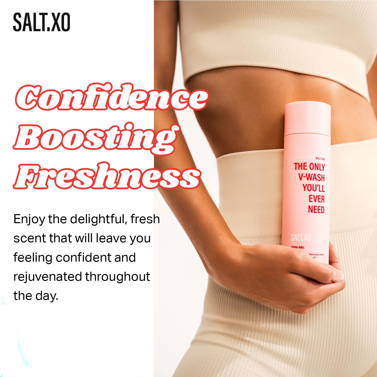 SALT.XO peppermint scent close-up evokes refreshing intimate care