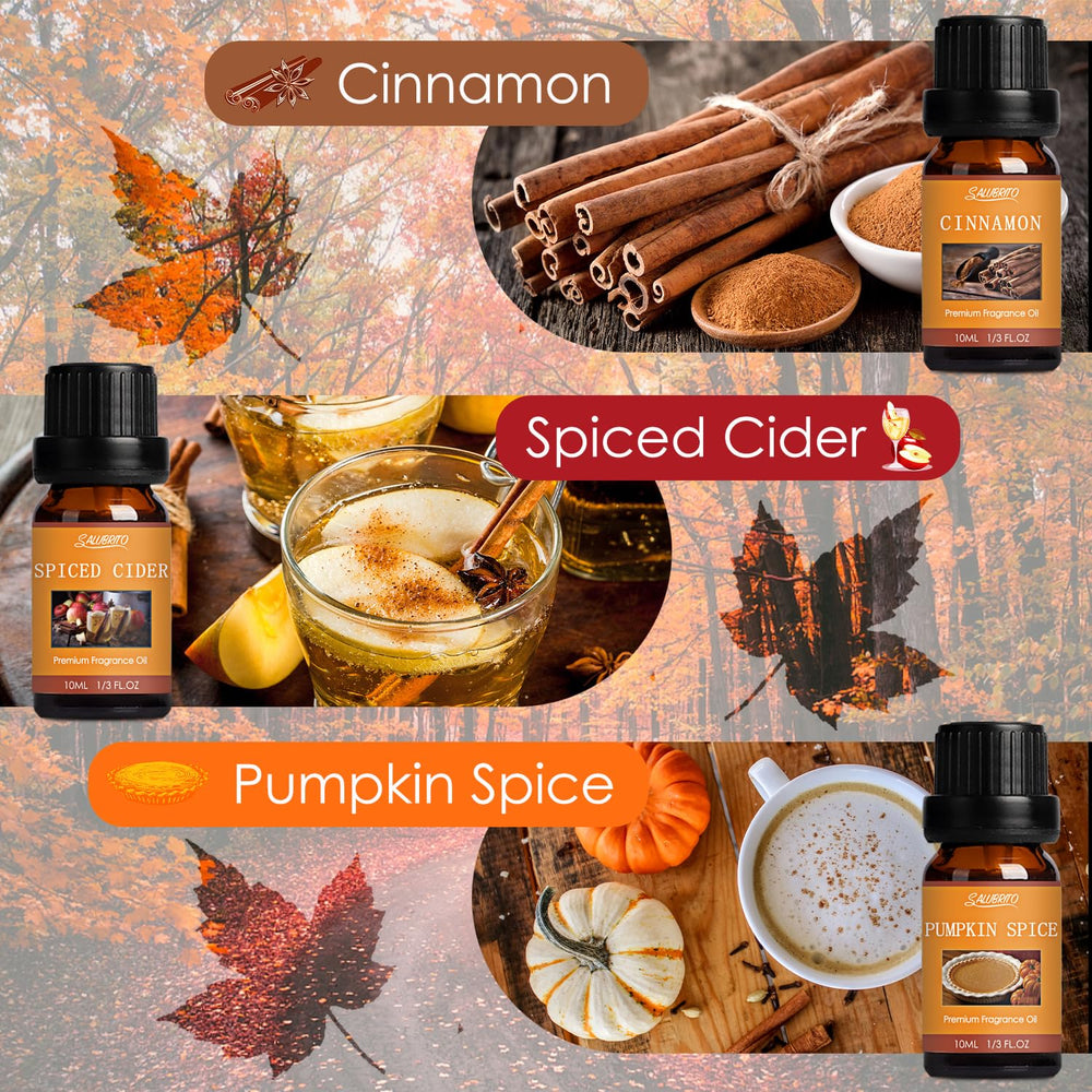 Salubrito aceites otoño calabaza especiada: fragancia intensa para difusor, jabones o velas caseras.