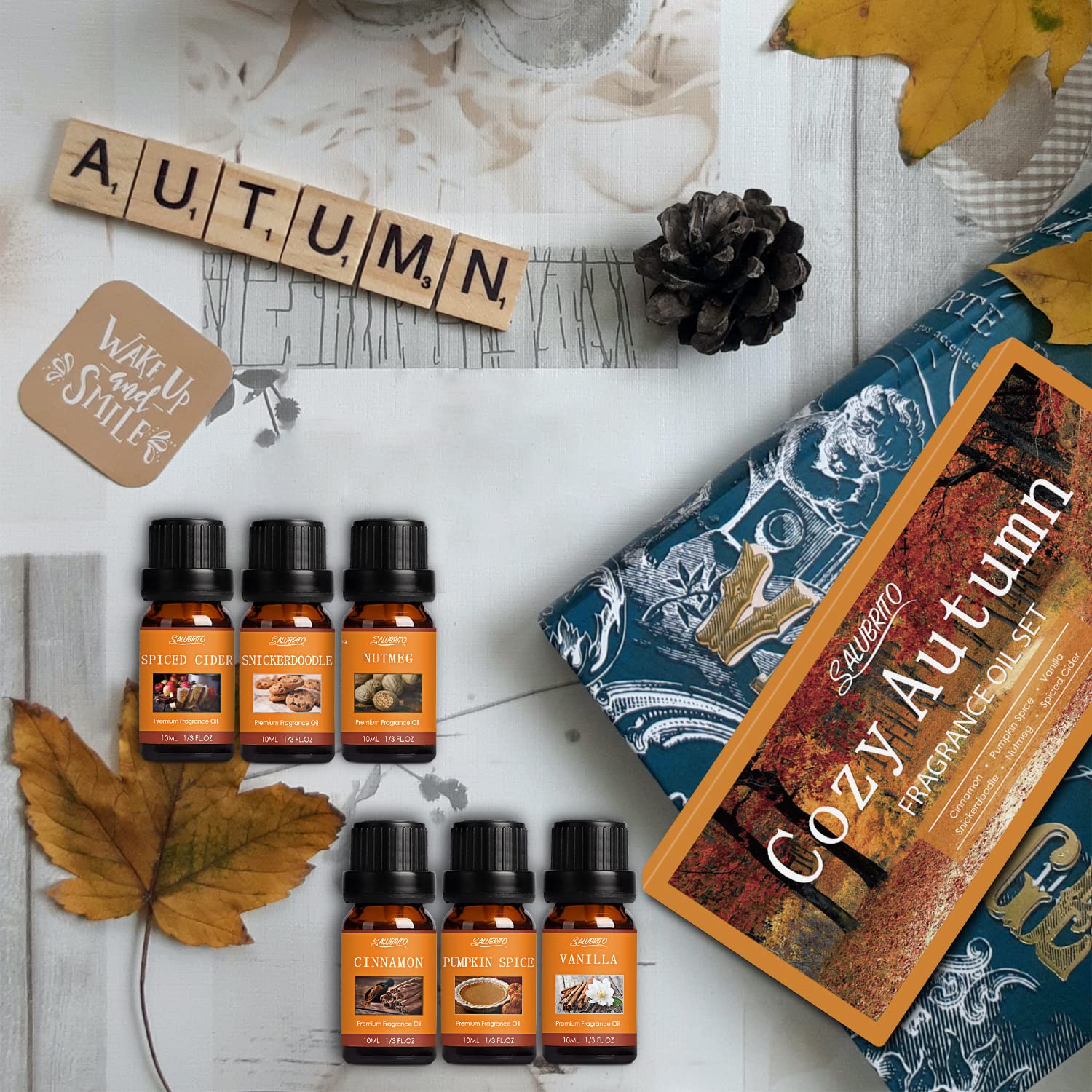 Salubrito aceites otoño sidra especiada: aroma acogedor para relajarse tras el día.
