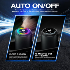 Salubrito auto on/off car diffuser demonstrates standby mode for convenient scents.