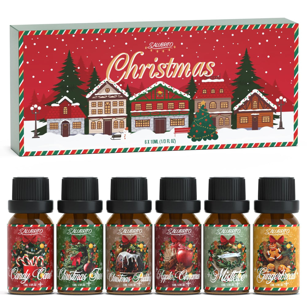 Salubrito Candy Cane oil in diffuser for festive aroma and cozy vibes