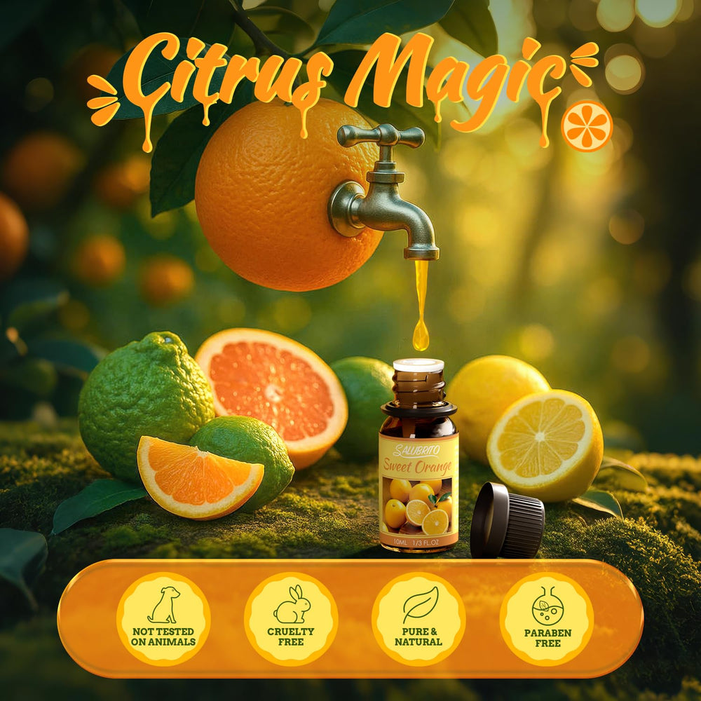 Salubrito Citrus Oils Set fruity aroma boosts mood and focus