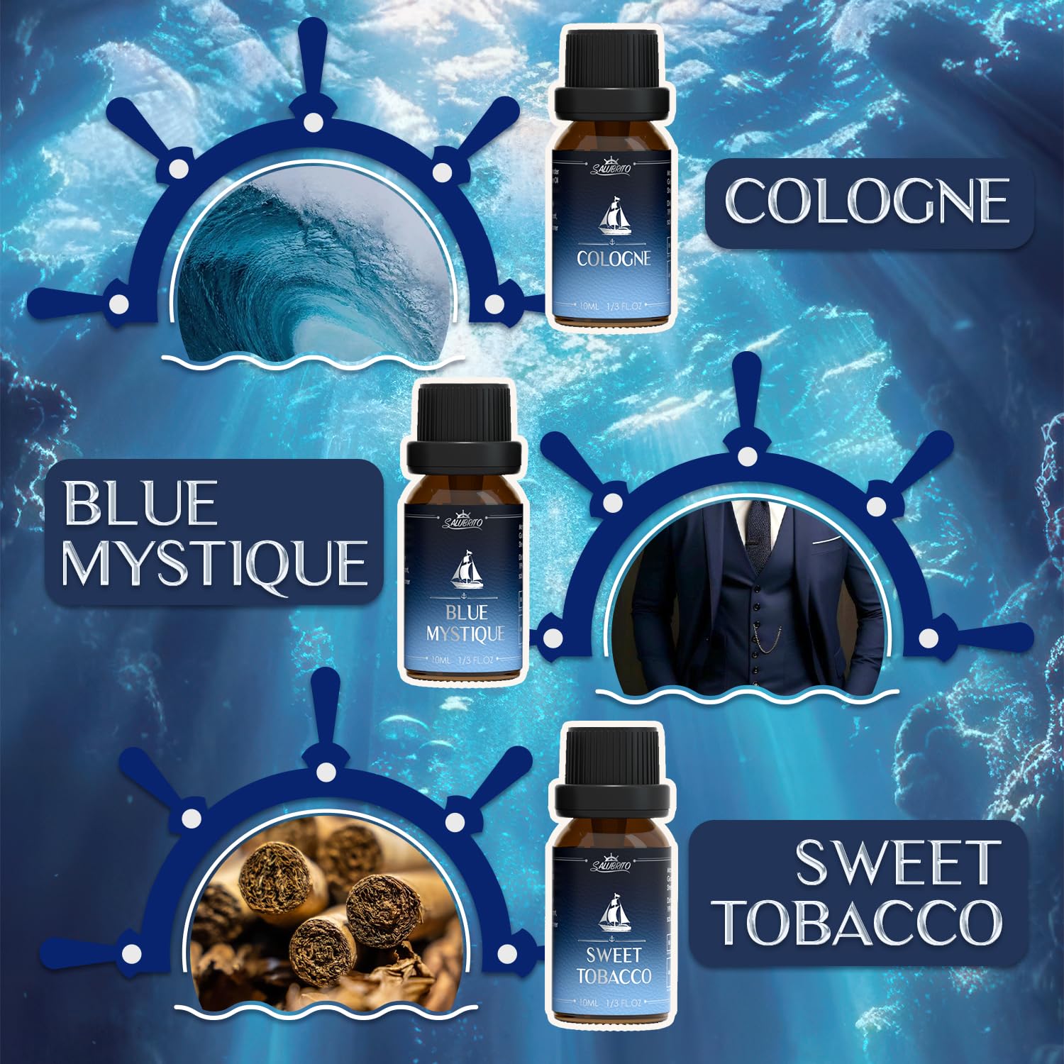 Salubrito Midnight Musk bottle adds moody warmth for evening ambiance.