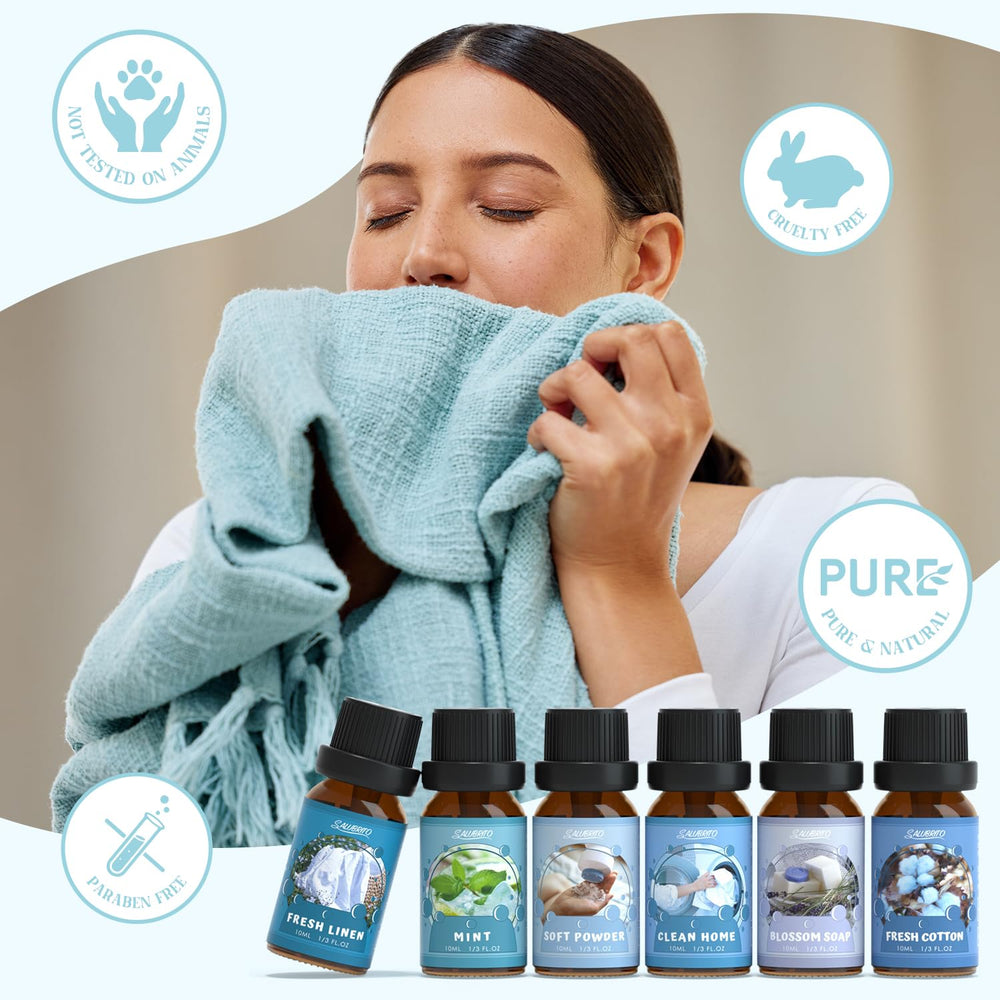 Salubrito diffuser oil for cotton scent creating a fresh, inviting atmosphere.