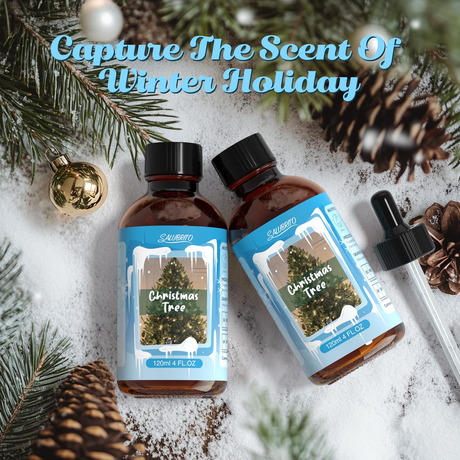 DIY candle making with Salubrito Christmas Tree Oil for festive fragrance.