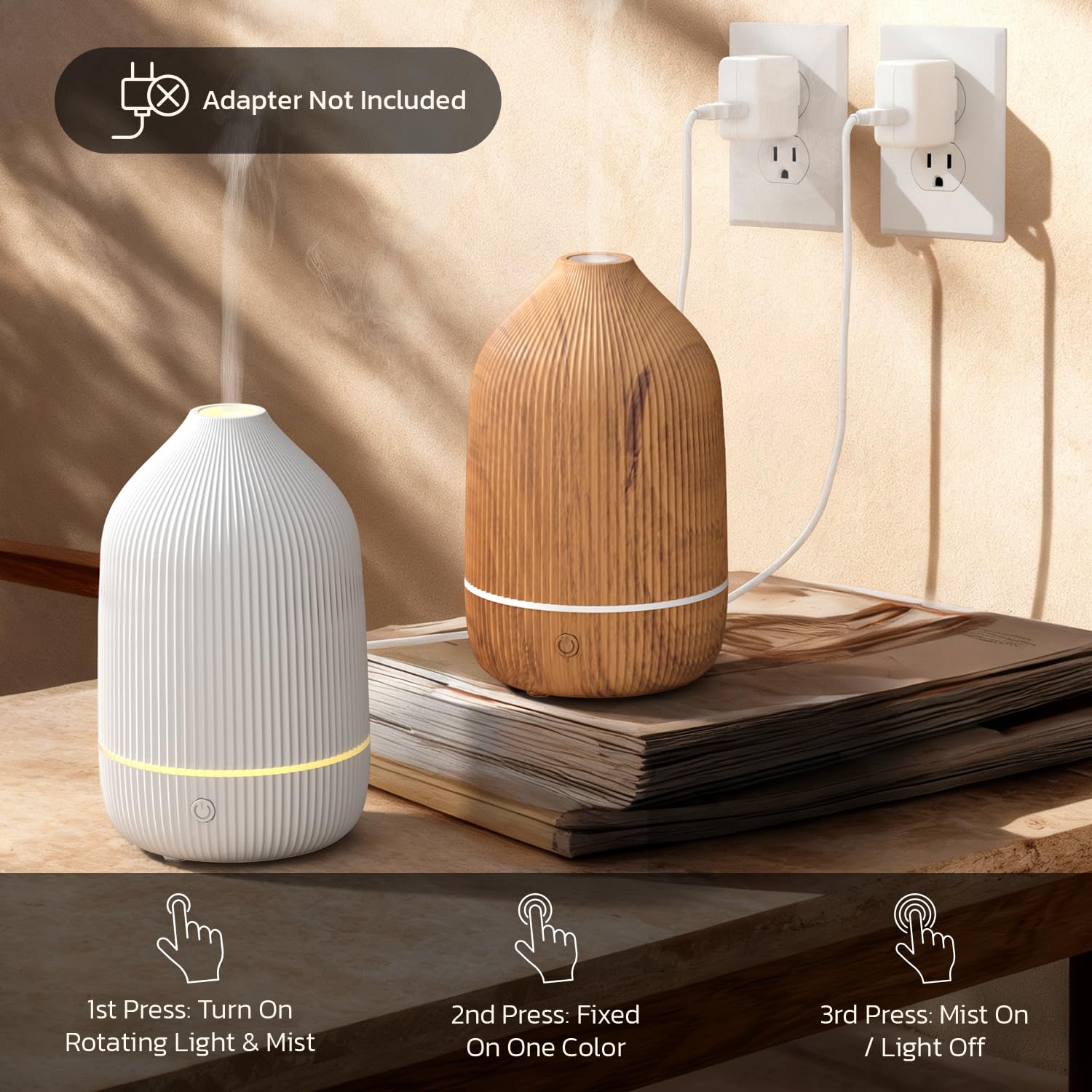 Salubrito diffuser on an office desk in a clean workspace