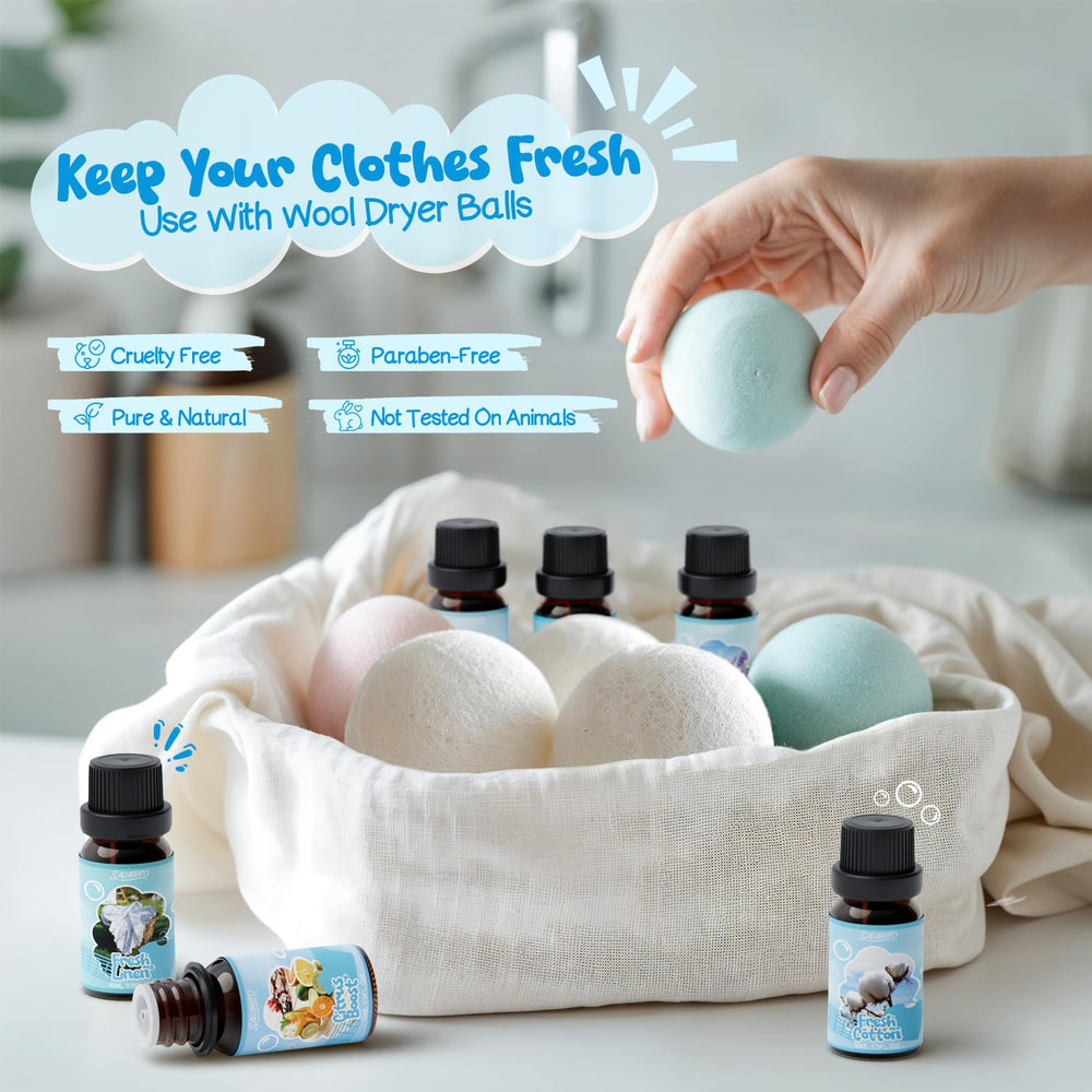 Salubrito Fresh Linen oil bottle highlighting clean, airy notes for bright laundry