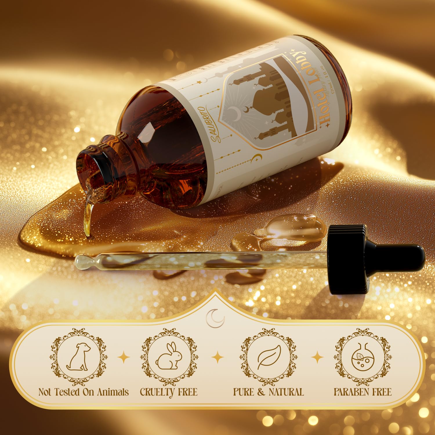 Salubrito Hotel Lobby oil enhances candles for spa-like ambiance.