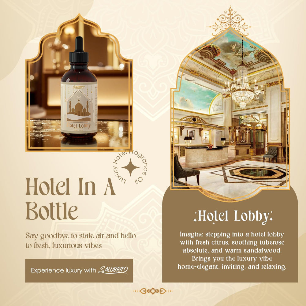 Salubrito Hotel Lobby diffuser setup releasing a luxurious aroma.