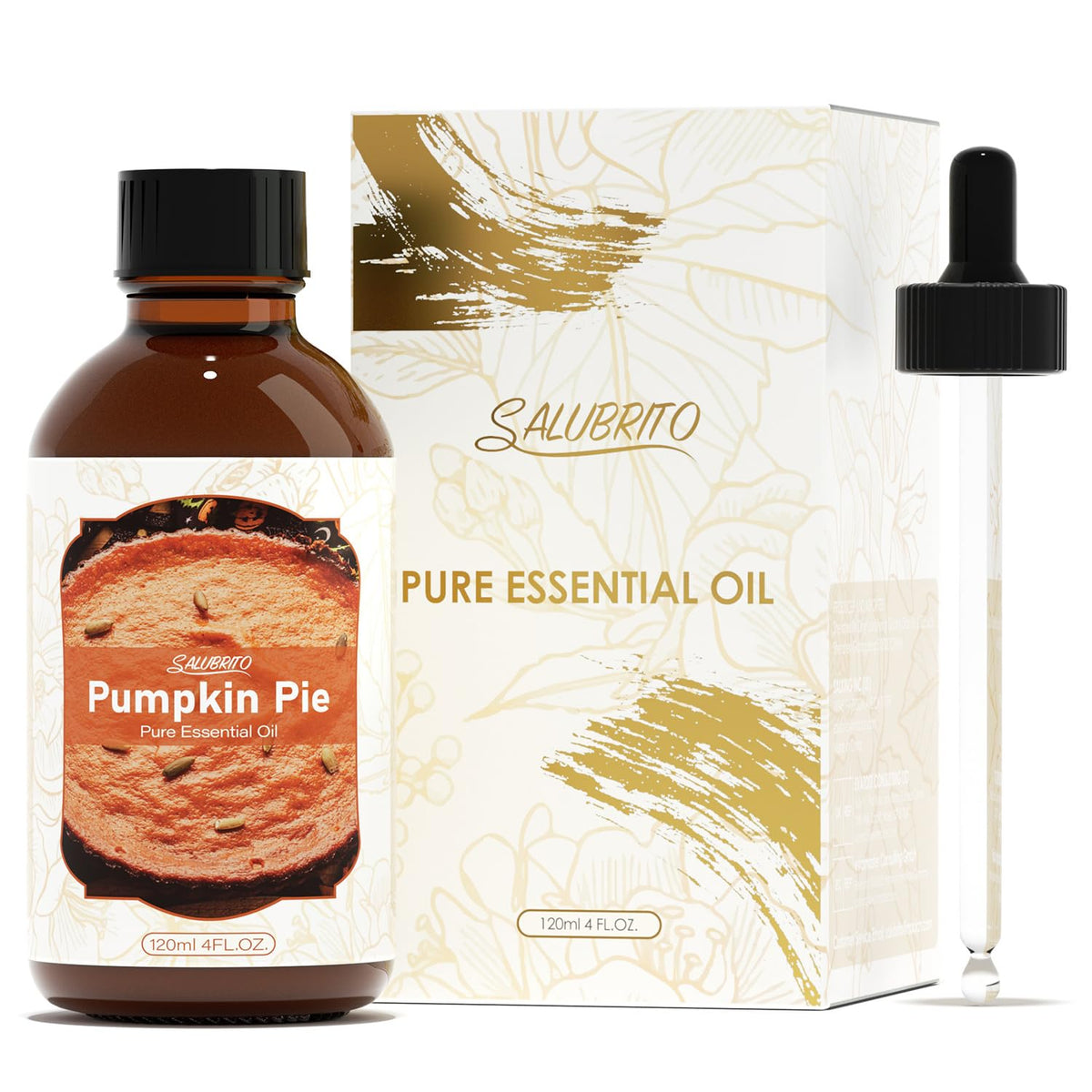 Salubrito Pumpkin Pie essential oil in diffuser creating cozy autumn ambience.