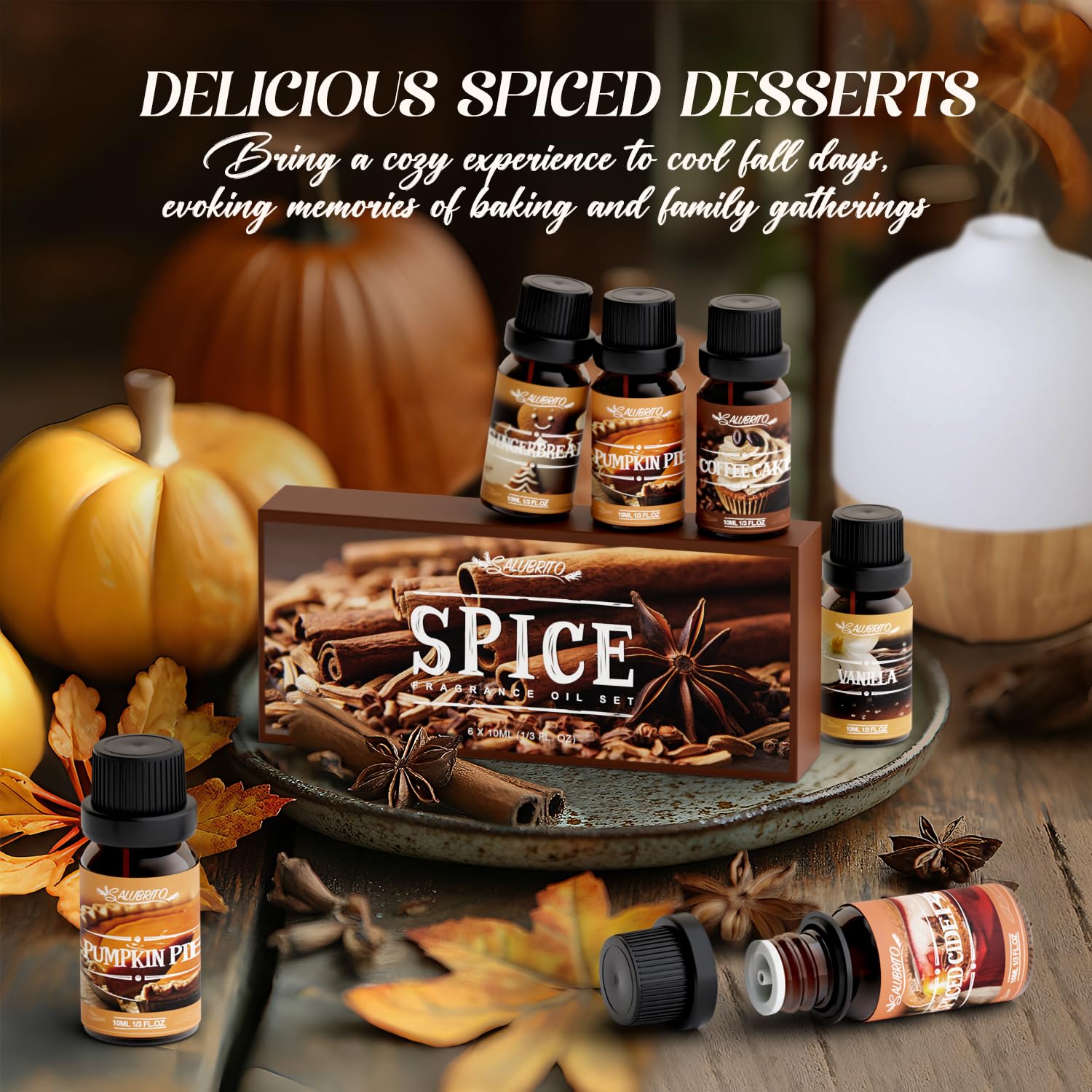 Salubrito Spice Fragrance Oil Gingerbread, holiday spice to elevate diffusers