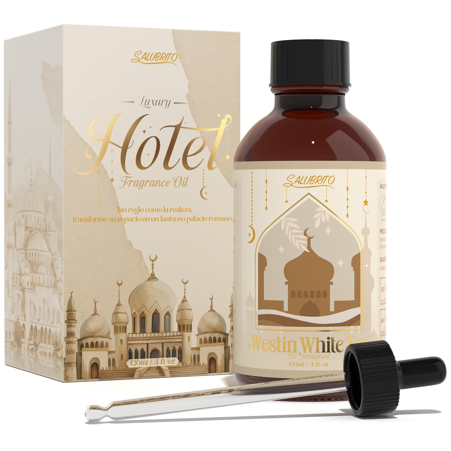 Salubrito W-Hotel White Tea bottle ready for diffuser use