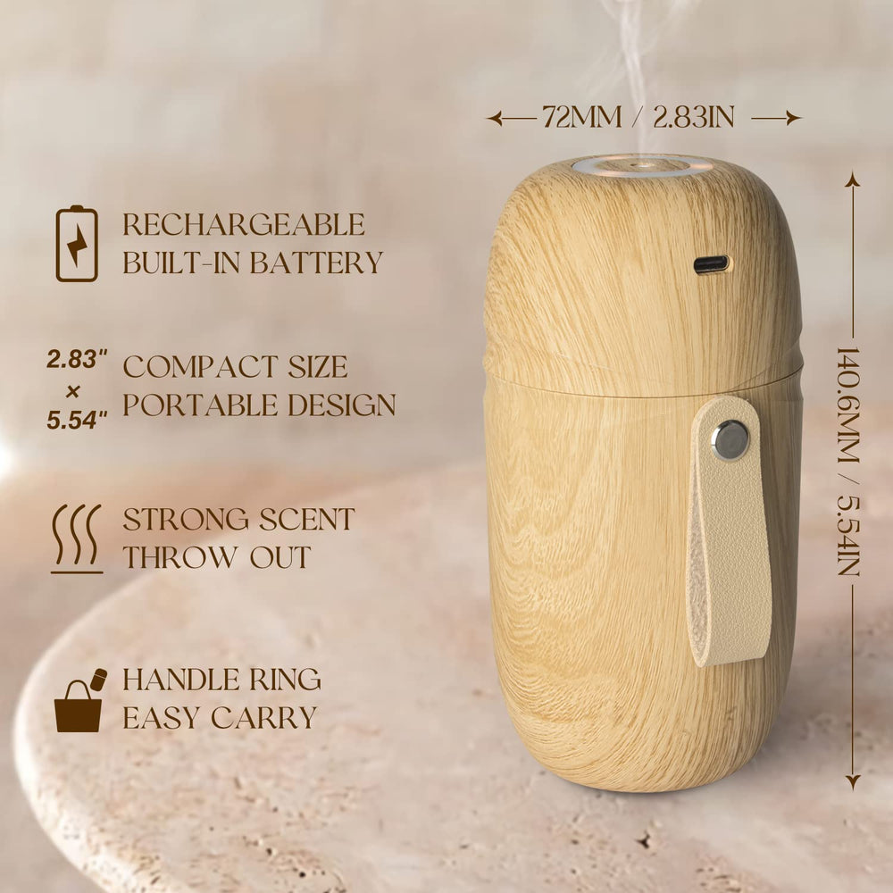 Salubrito waterless diffuser shows USB charging for cordless use.