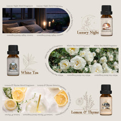 Salubrito White Tea fragrance bottle promotes calm, sophisticated spaces.