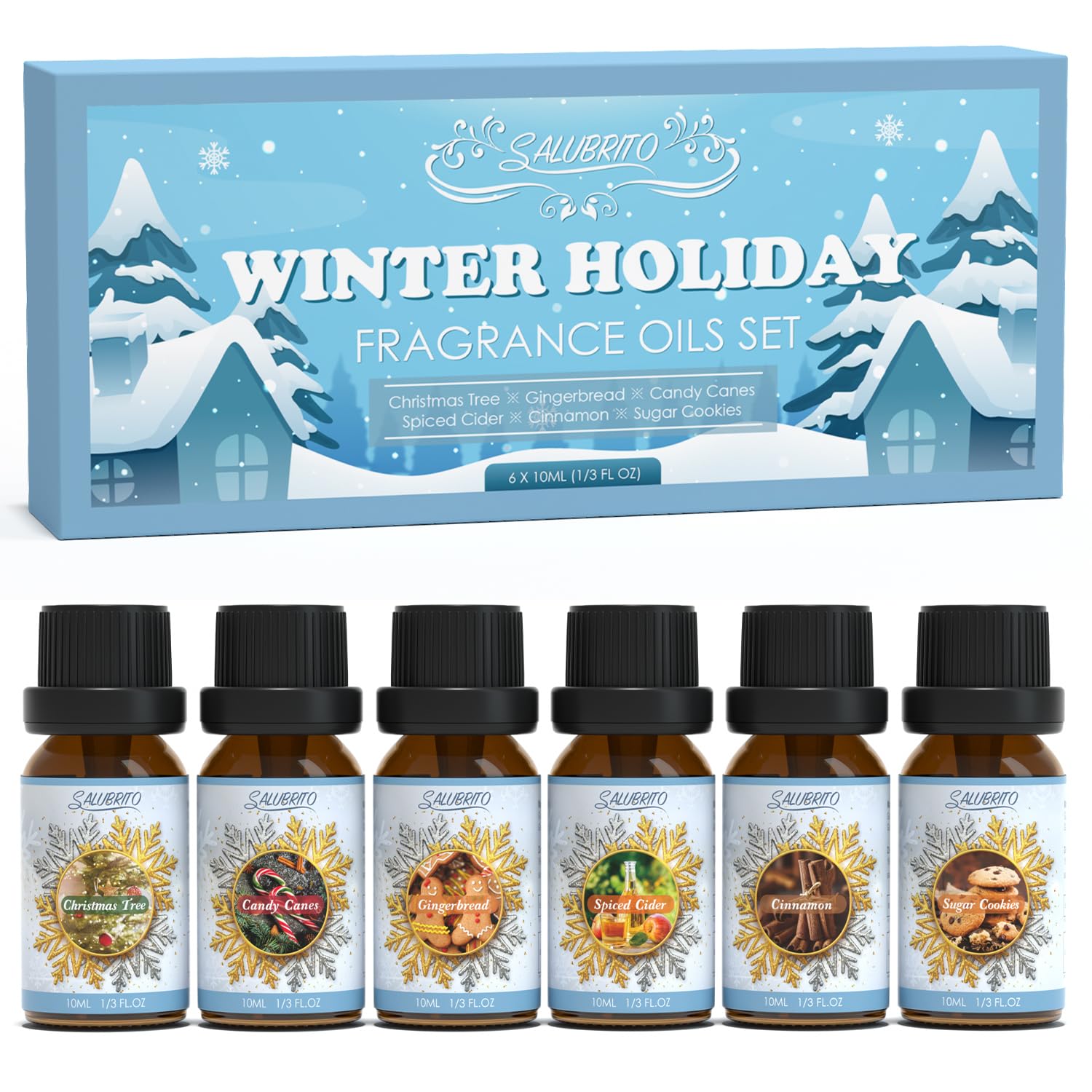 Salubrito winter tree fragrance bottle for festive diffuser ambiance