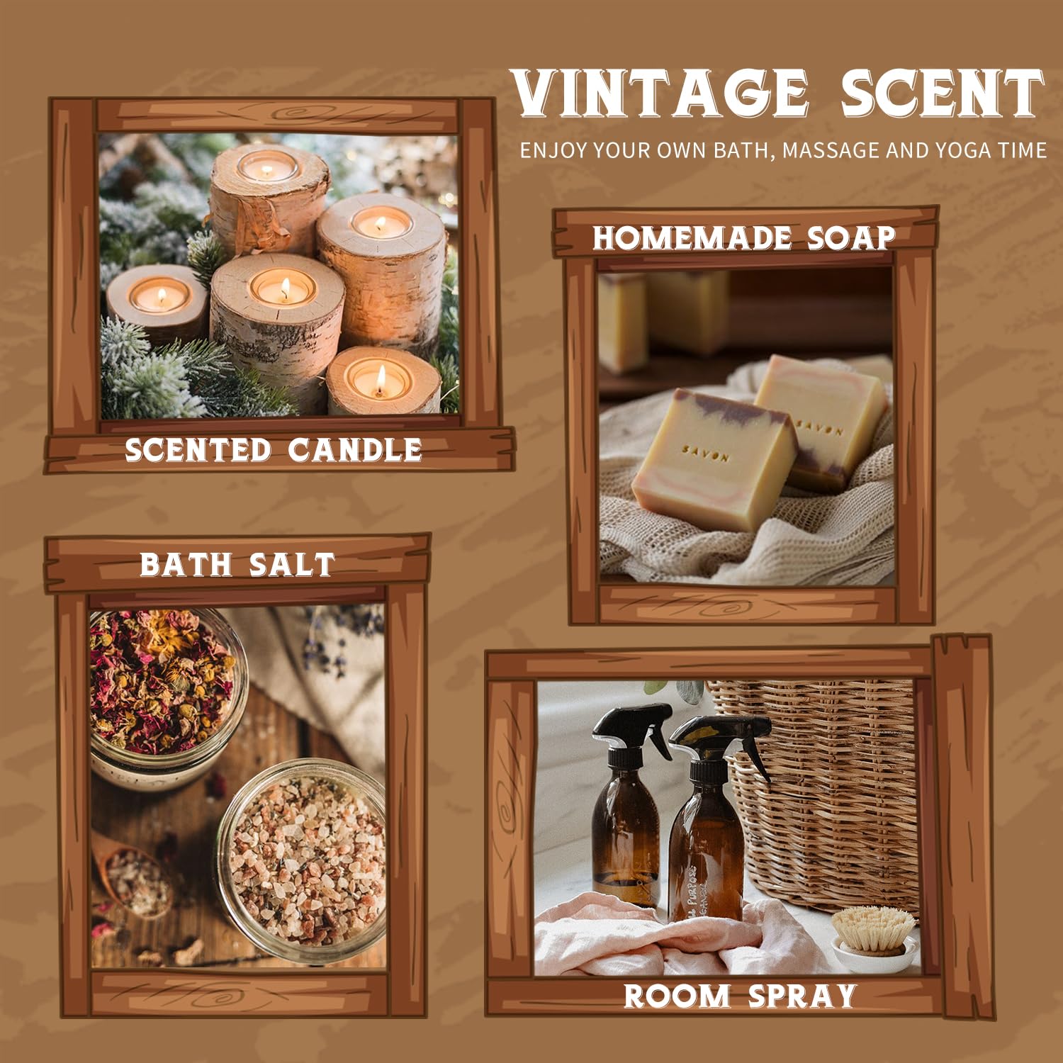 Salubrito woody fragrance set cedarwood for grounding atmosphere