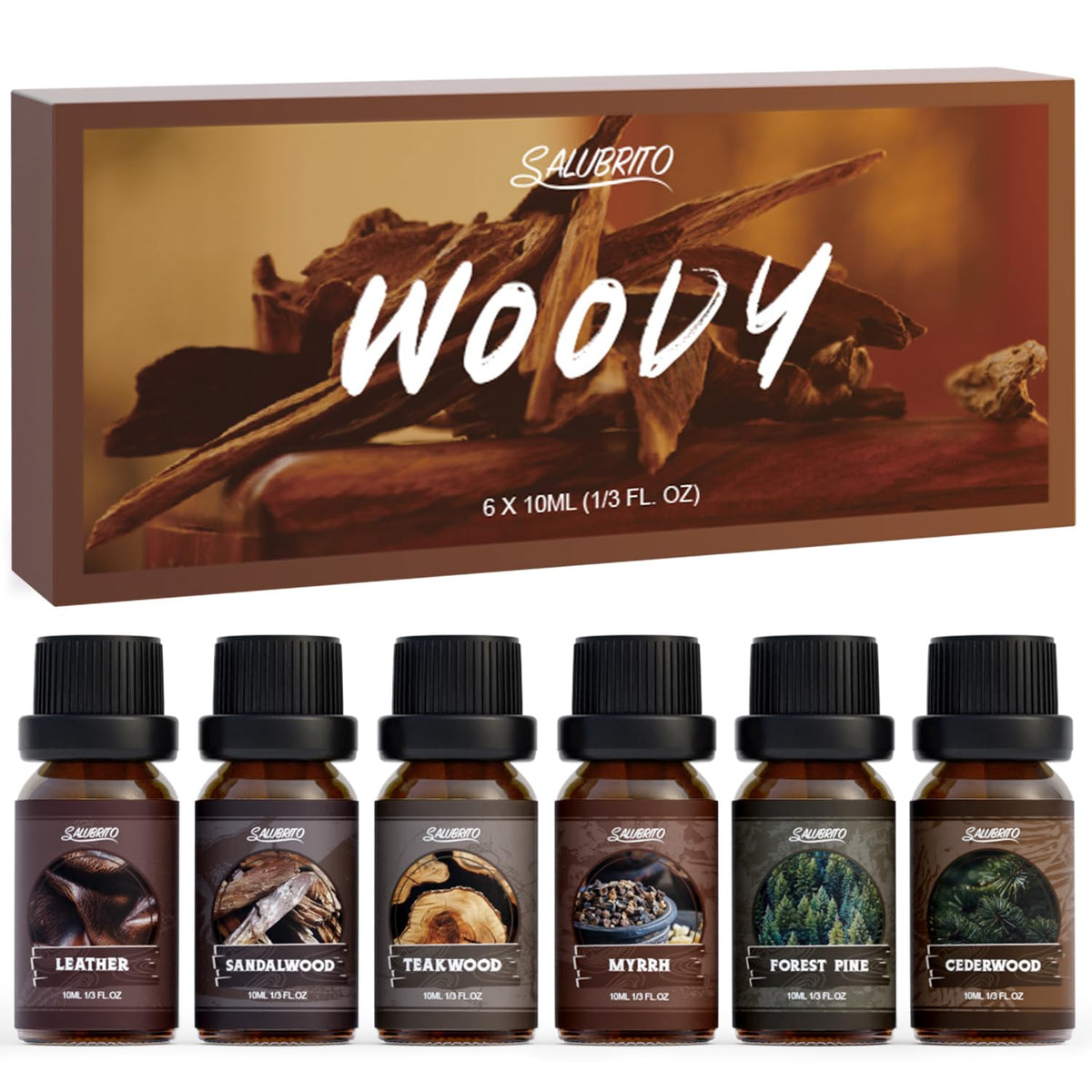 Salubrito woody fragrance set forest pine for diffuser and ambiance
