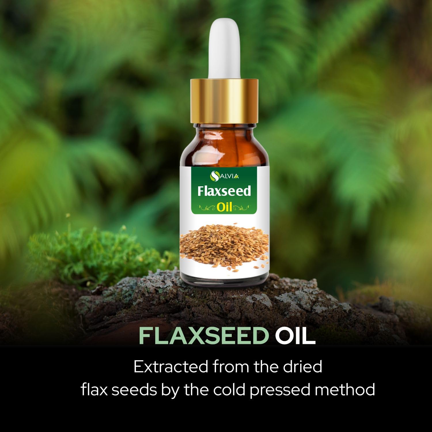 Salvia flax seed oil in a massage setup for nourishing skin and relaxing routines.