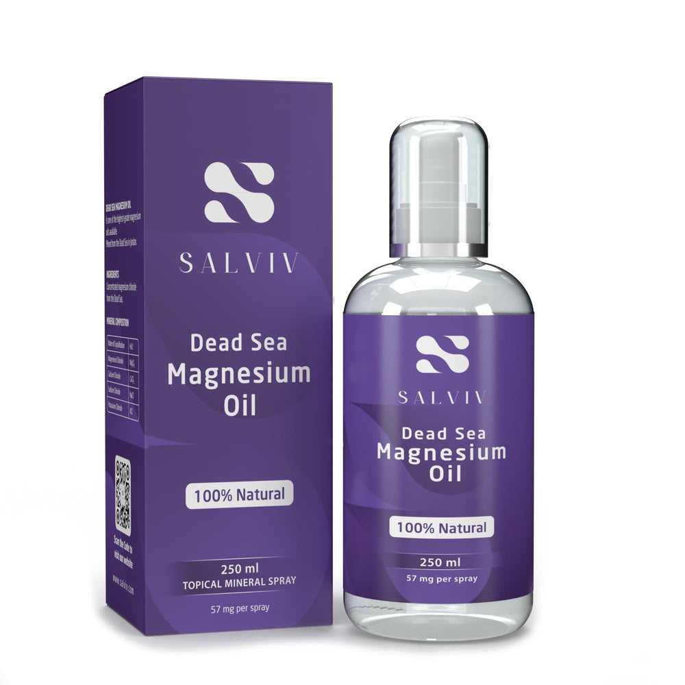 Salviv Dead Sea magnesium oil spray bottle for direct skin application and easy use