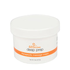 Sammons Preston Deep Prep 8oz bottle for professional massage, non-greasy feel.