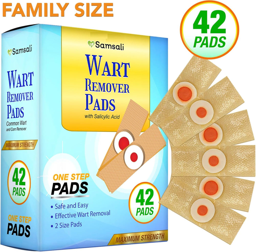 Samsali pad applied to the foot for wart treatment near toes