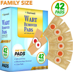 Samsali pad applied to the foot for wart treatment near toes