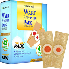 Samsali wart remover pads in use on the foot for targeted treatment