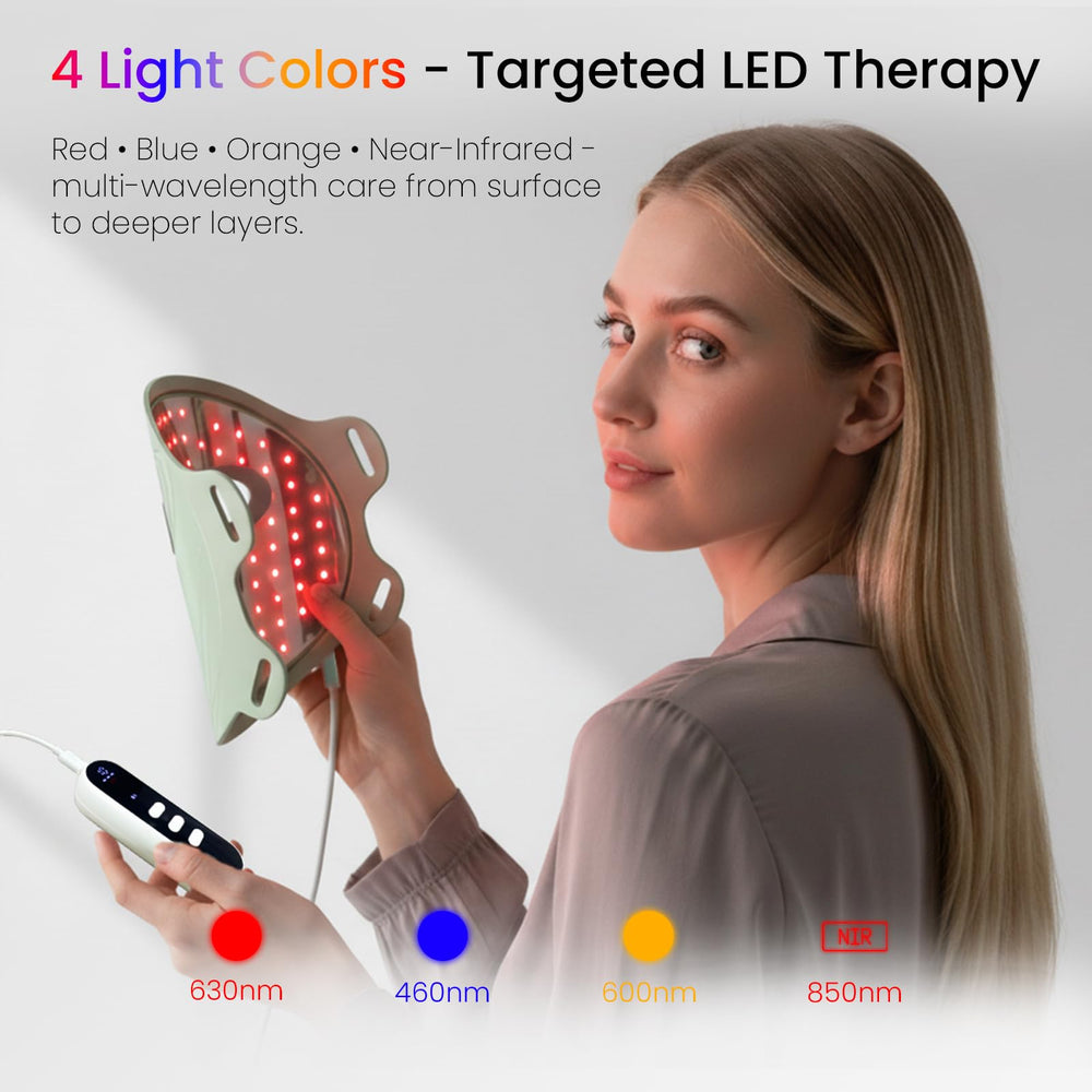 SanaTech LED mask silicone close-up, skin-friendly, comfortable wear
