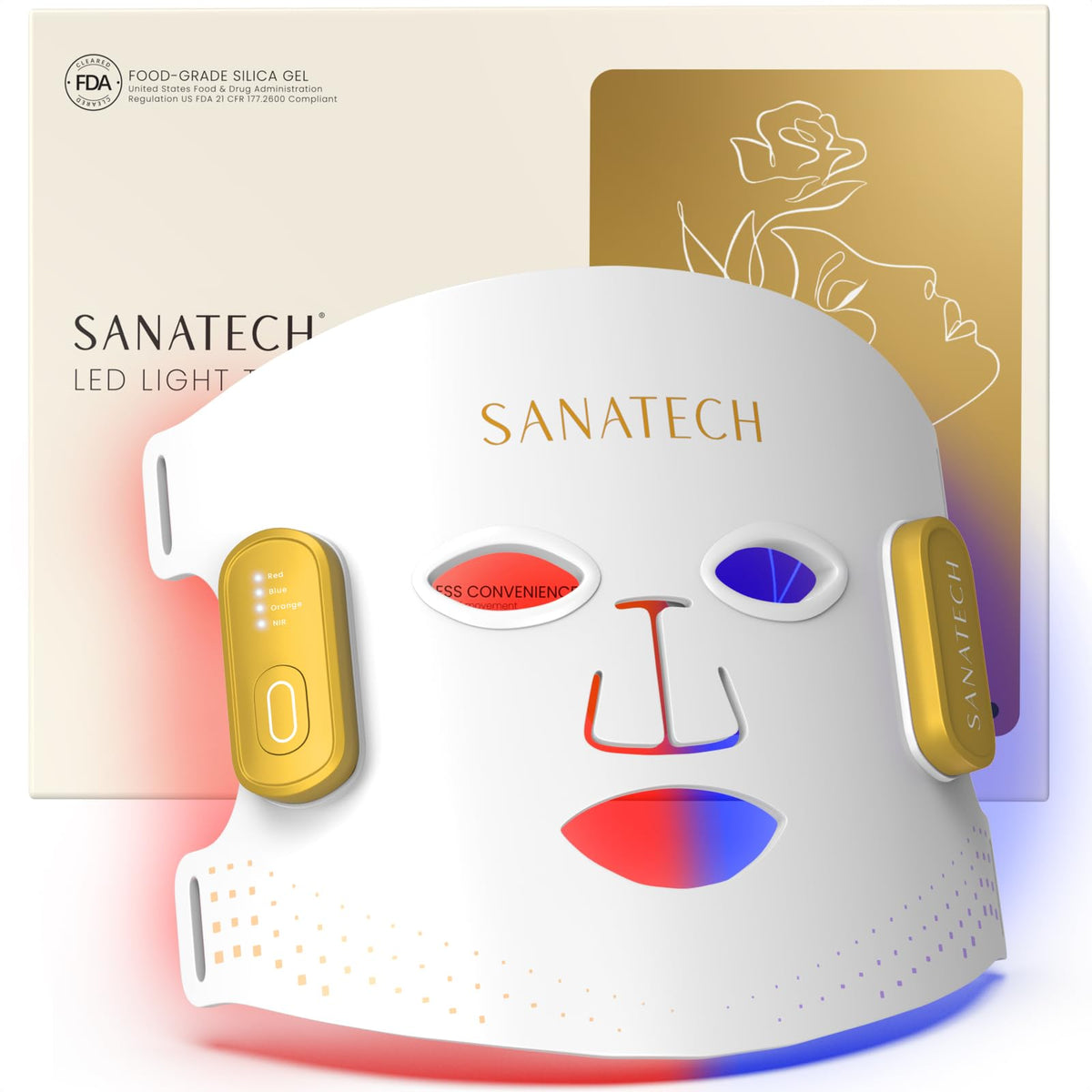 SanaTech red-light mask with four modes for at-home care