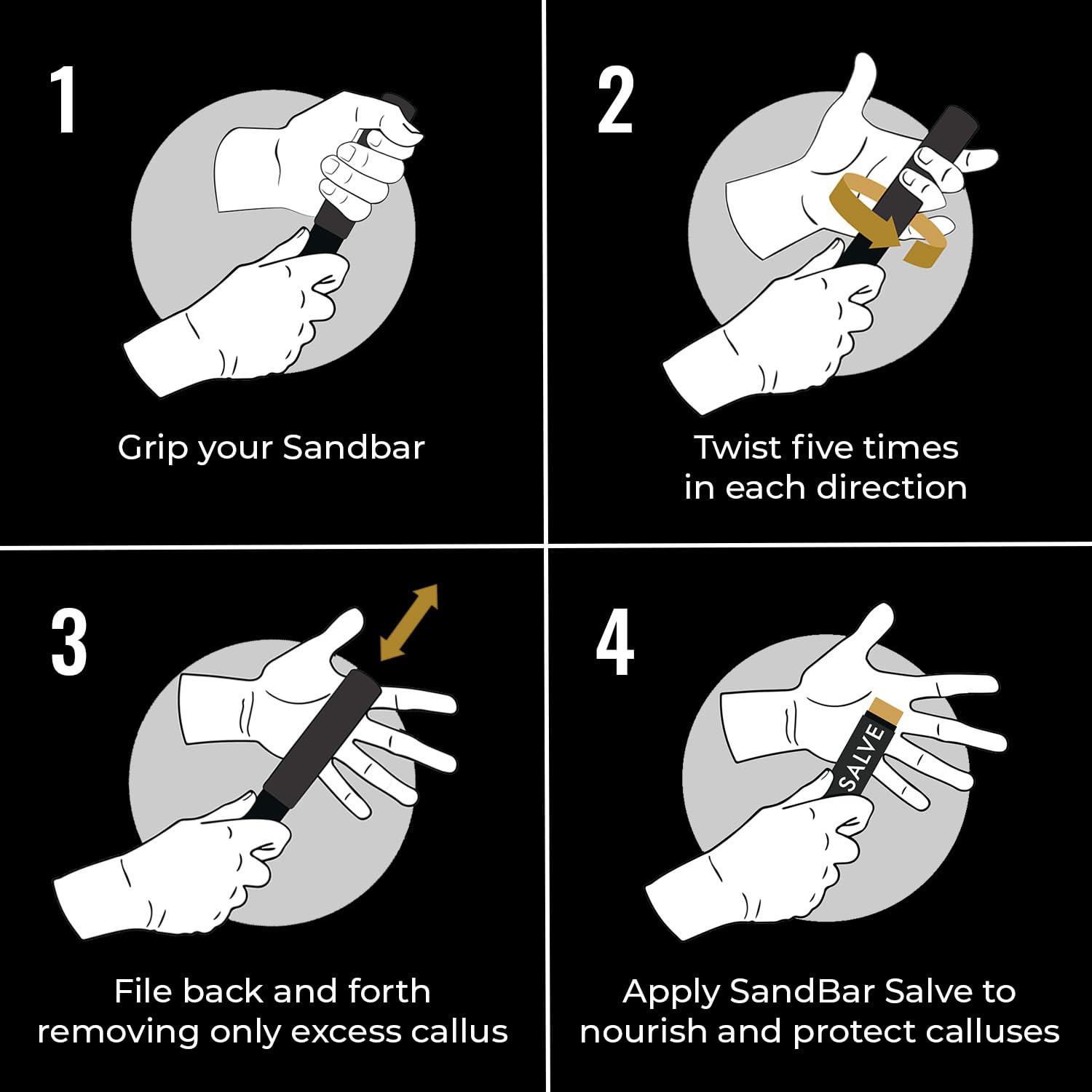 SandBar Callus Remover Tool post-file salve for smoother skin.